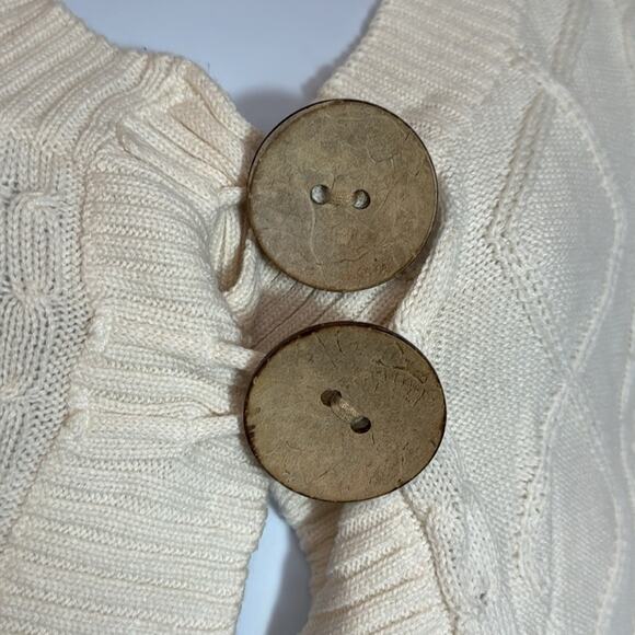 Vintage Y2K Boho Buttoned Cable Knit Sweater Vest Top - Picture 2 of 2